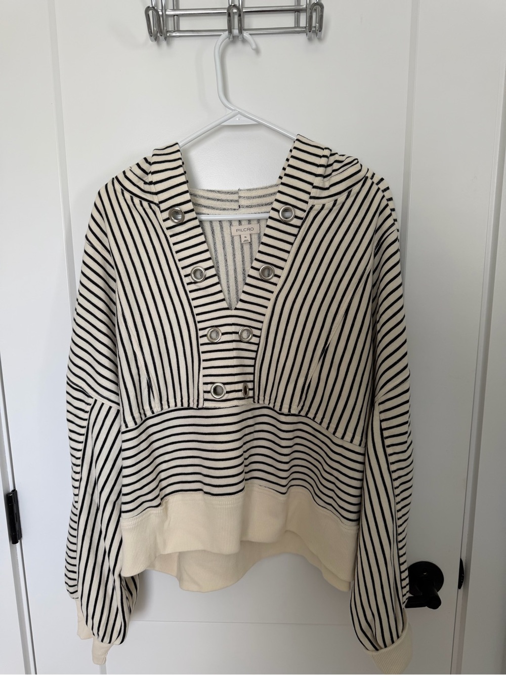NWOT Anthro Pilcro Striped jacket with grommets